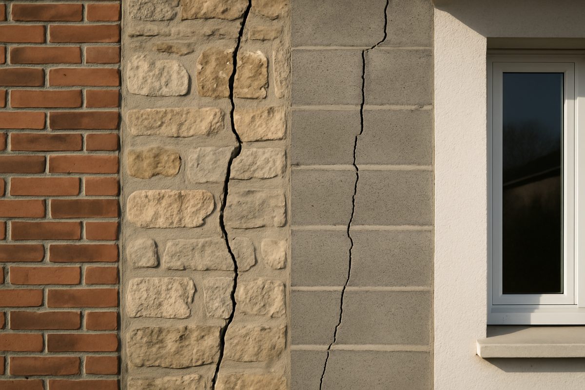 Fissures selon le matériau : brique, pierre, parpaing, Phénix