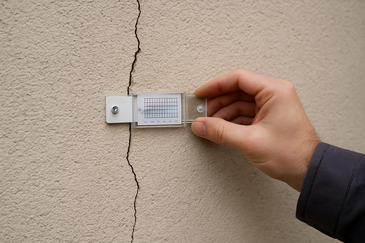 Poser un témoin (jauge) sur une fissure de façade : mesurer l'évolution avant de décider des travaux